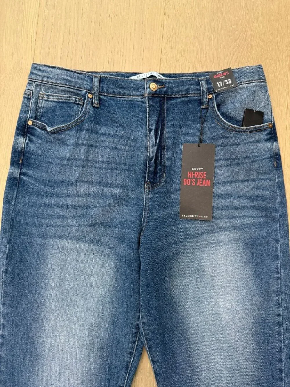 NWT Celebrity Pink Curvy Hi-Rise 90's Jean | Size Junior's 17/33 | NWT
